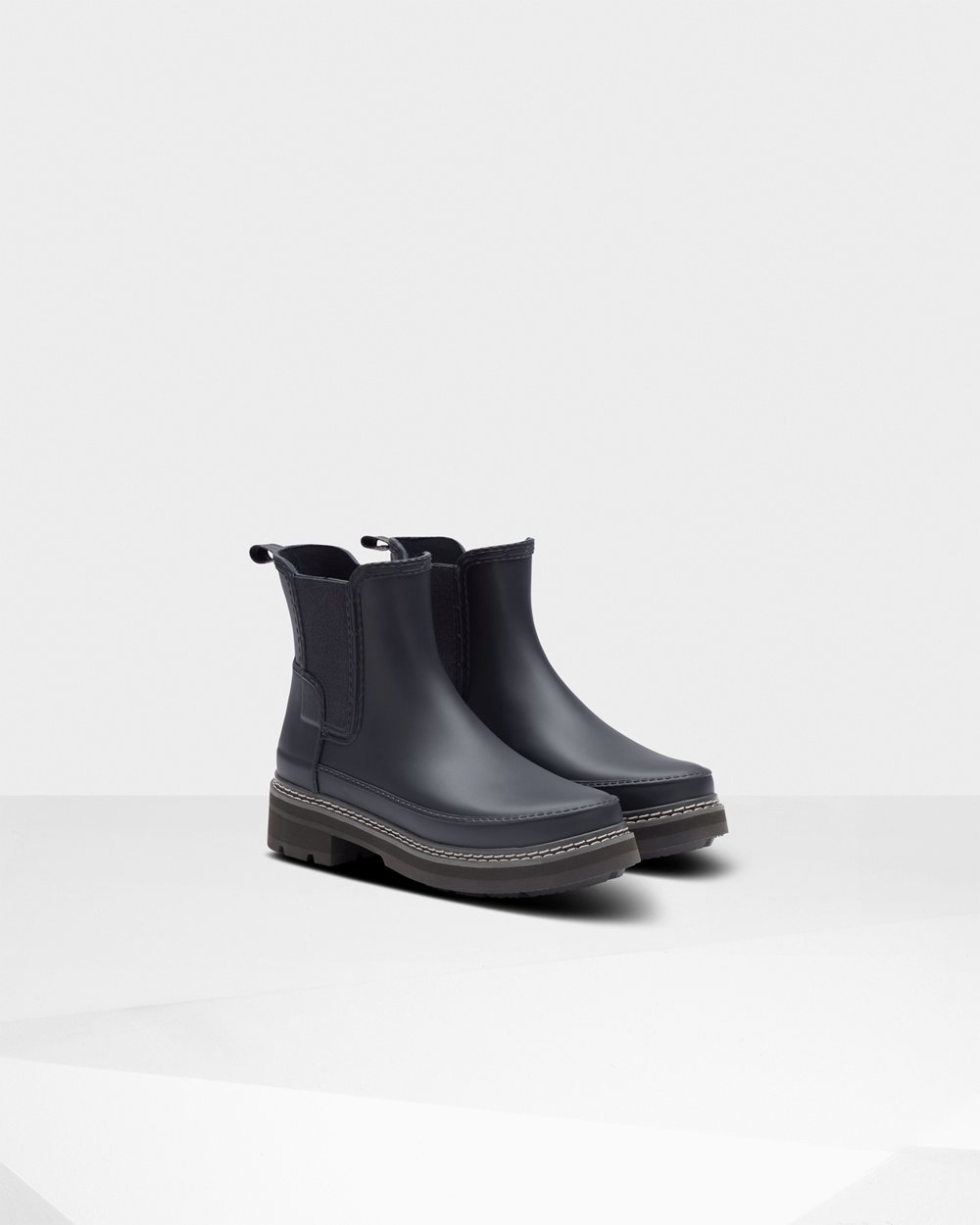 Women Hunter Refined Stitch Detail | Chelsea Boots Navy | NZ-9261-QZTI